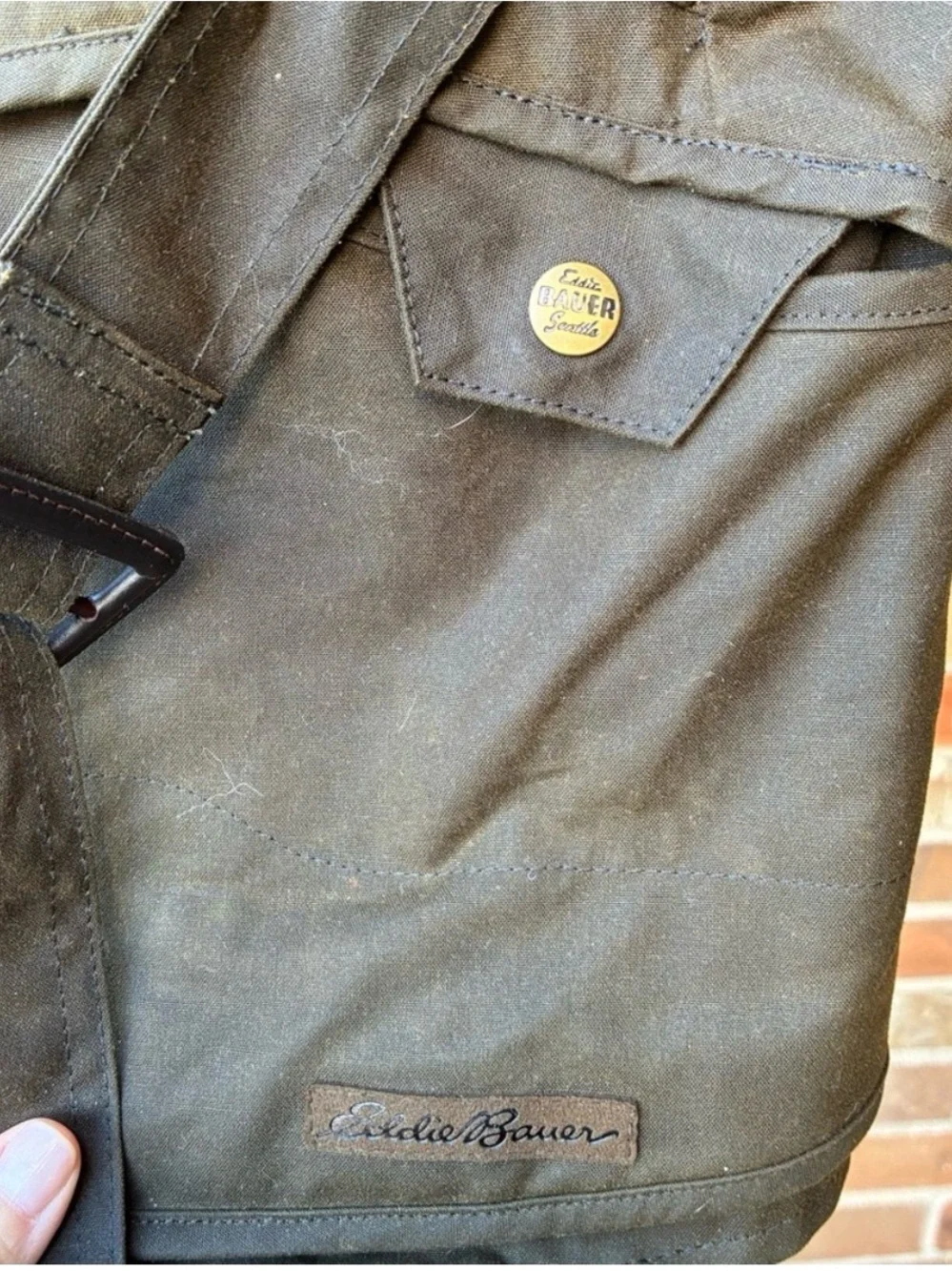 Eddie Bauer women Olive Green Waxed Cotton Barn Jacket - Classic Outdoor Coat